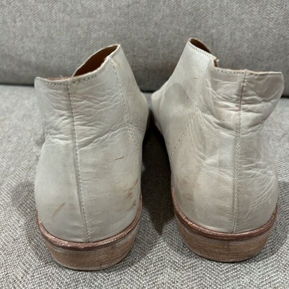 Free People Mont Blanc Dove Grey Leather Asymmetrical Sandal Size 37.5 - Picture 4 of 6